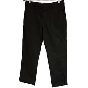 Nili Lotan Cotton Twill Black Ankle Pants Size 10